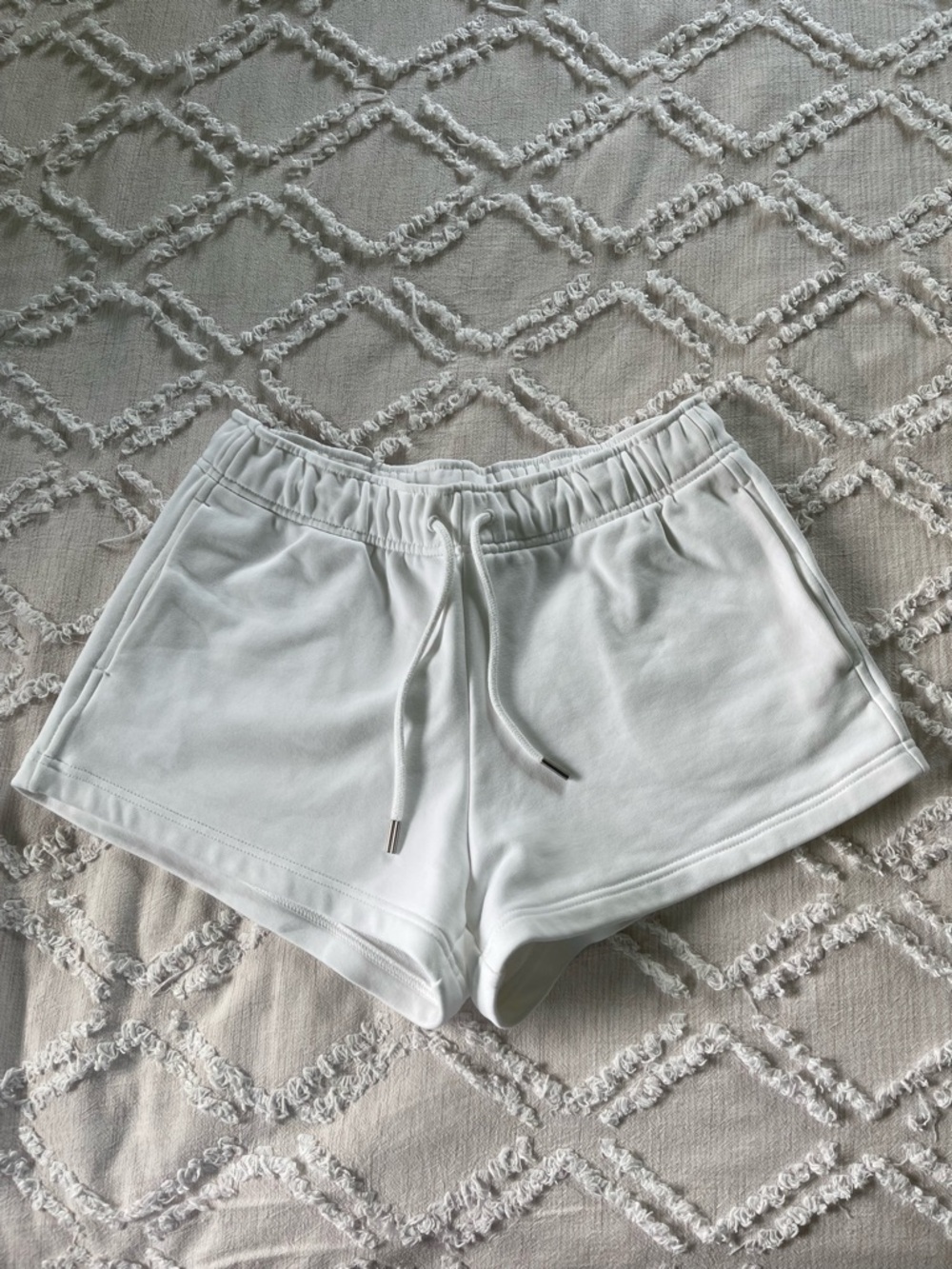 Athleta Mid Rise White Shorts